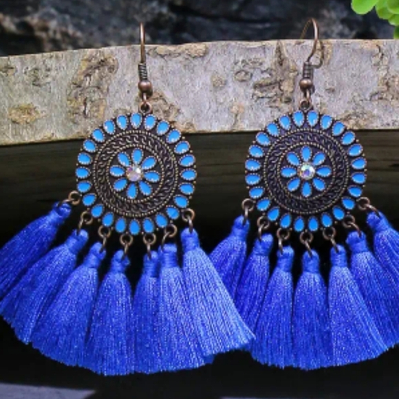2/$40 Y2KNEW Western Tribal Preppy Clueless Boho Tassel Dangling Earrings(#0123) - Picture 2 of 7
